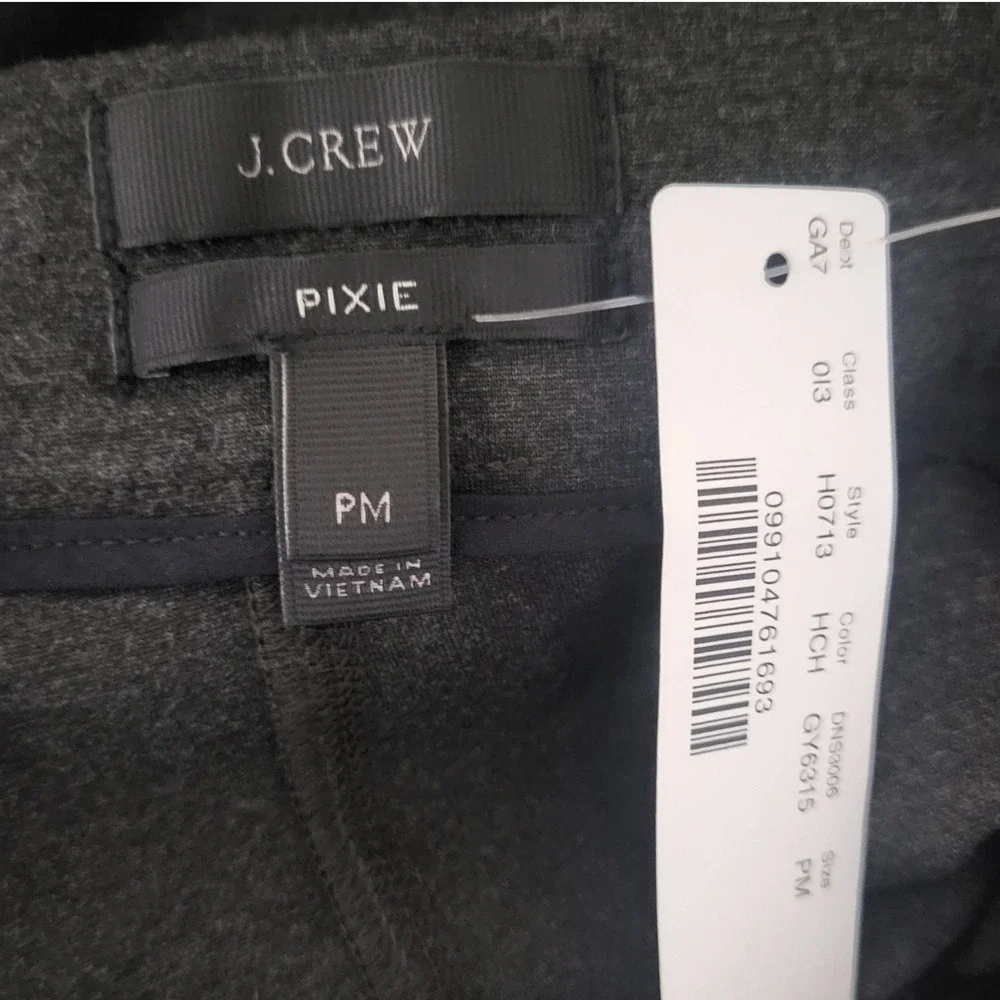 J.Crew Womens PM Pixie Back Zip Ponte Pants Charcoal Gray Workwear Slim Fit